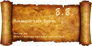 Baumgarten Bene névjegykártya